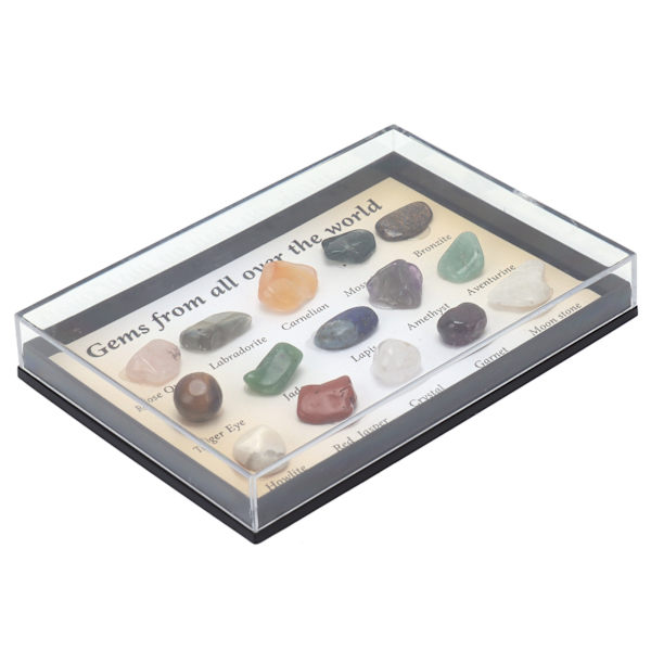 15 sorters kristall ädelstenar prydnad Färgglad Feng Shui Meditationsdekoration för samlare