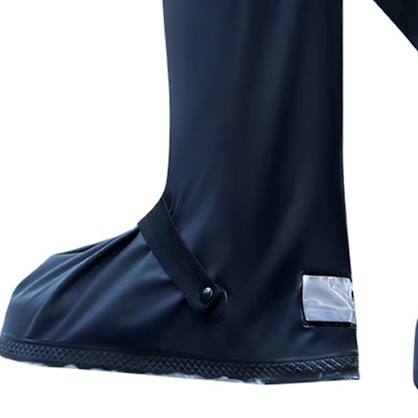 Regnstøvlebeskyttelse Anti-Slip Letvægts Gradientbogstaver Design PVC Vandafvisende Skocover med Reflektor 2XL (42-43)