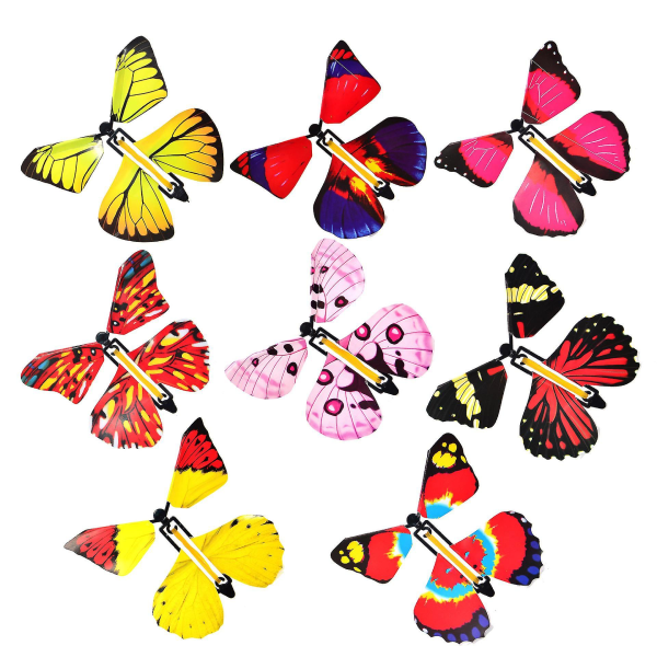 Magic Butterfly 2 kpl Magic Flying Butterfly Card Kuminauha Perhonen syntymäpäivälahjaksi satunnainen väri