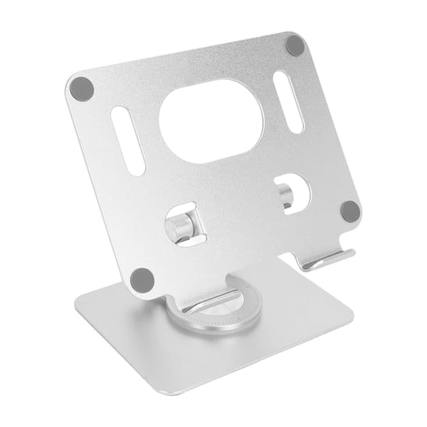Justerbart Tabletstativ 360 Graders Rotation Foldbart Hul Kølende Aluminium Legering Desktop Tabletstativ Holder Sølv