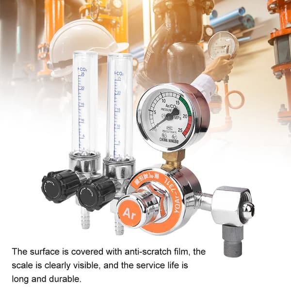 【NX】Argon tryckregulator zinklegering dubbelrör invändig gänga G5/8in svetsutrustning