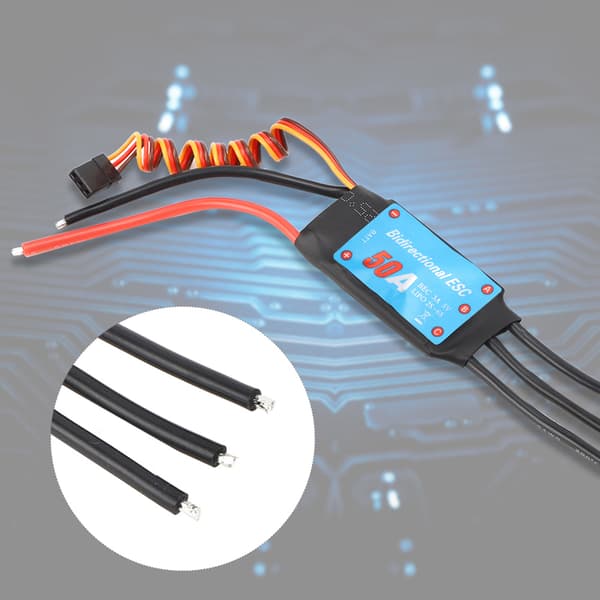 Toveis Brushless ESC Elektronisk Hastighetsregulator for RC Biler Skip Undervannspropell (50A) 50A