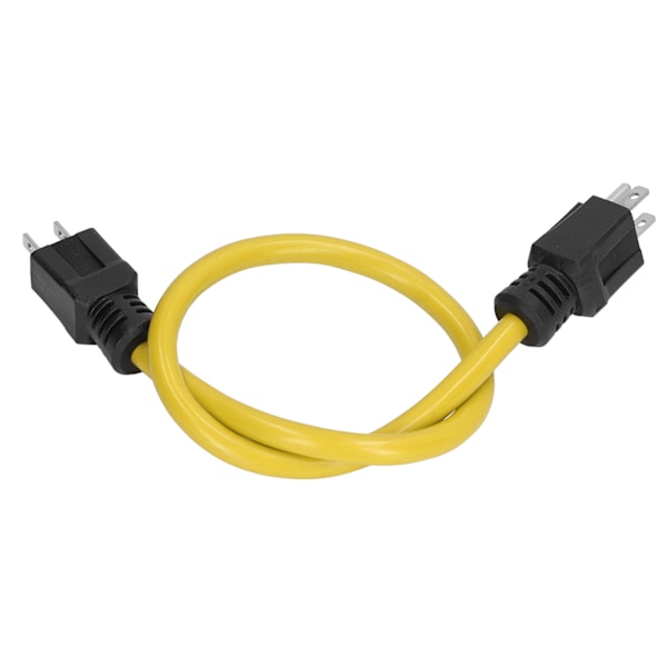 Strømforlengelseskabel 12AWG PVC-gummibelegg Messingledere 5 15P til 5 15P Forlengelseskabel US-kontakt AC125V 15A Gul 64cm/25.2in