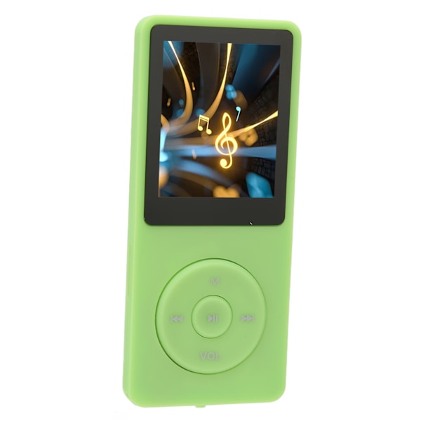 MP3 MP4 -soitin 1,8 tuuman näytöllä, 8 Gt muistia, 64 Gt laajennettavissa, 30 tunnin toistoaika, monitoiminen urheilumusiikkisoitin, vihreä