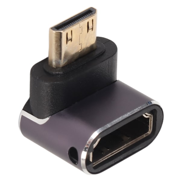 270 Graders Mini HD till HD-adapter med LED-ljusstöd 8K UHD2.1 Plug and Play Mini HD hane till HD hona konverterare för surfplattor