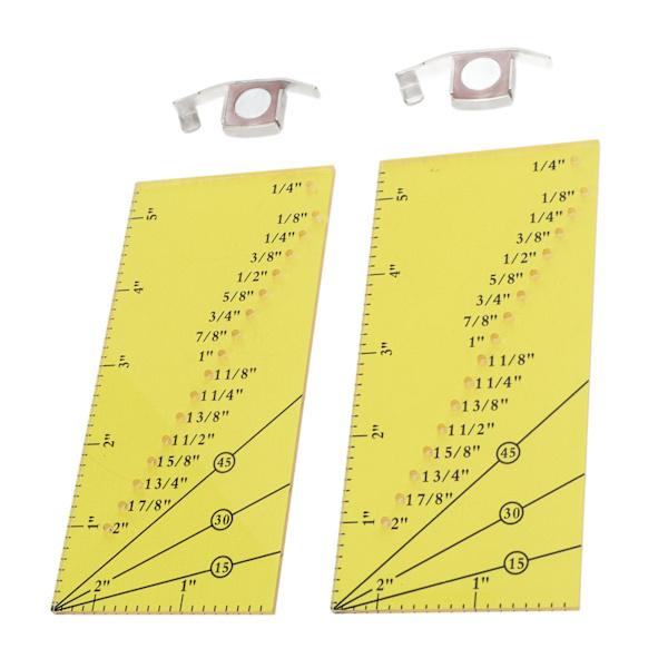 2 set sömguidelinjal Stark magnetisk rostfritt stål Transparent Akryl Gul linjal Positioneringsmagnet sömguide