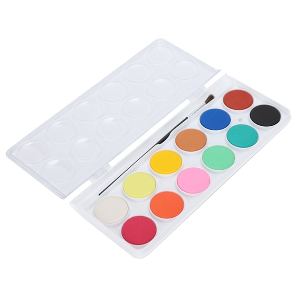 2 Sæt Solid Akvarel Maling Multi Farve Børns Tegning Skitsering Pigment Kunstforsyninger 12 Farver