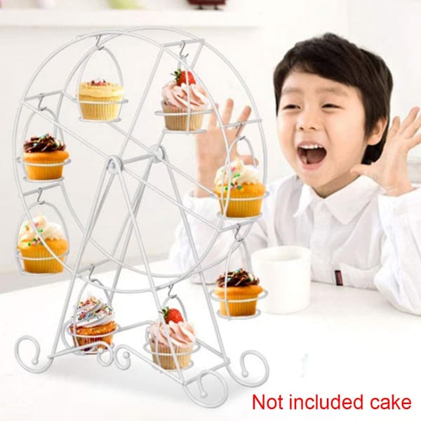 Charmed Pariserhjul Cupcake Stativ 8 Cupcakes Display Stativ Kompatibel med karneval og sirkus temafest