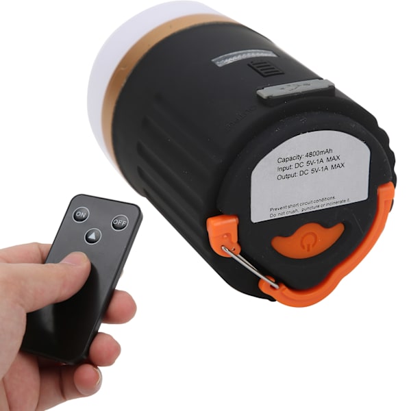 Bärbar LED-campinglykta 4800mAh Uppladdningsbar vattentät LED-campingtältlampa