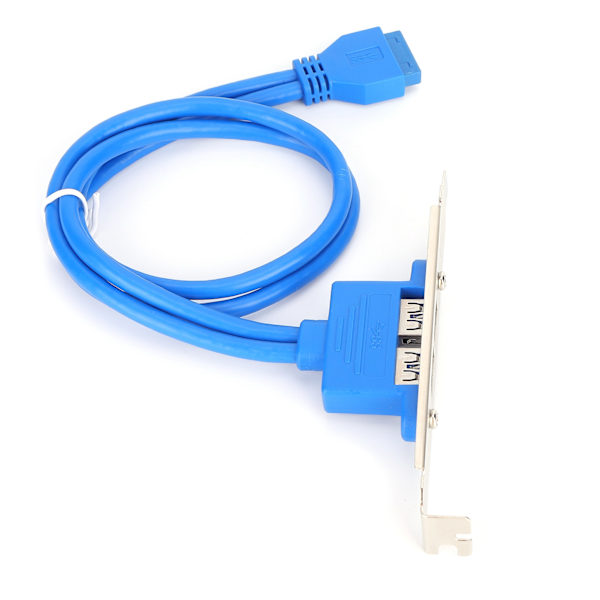 Kaksinkertainen USB-takalautakabelin liitin Emolevy 19-nastainen Dual Port A-naaraspidennys Takapaneeli asennus Sininen