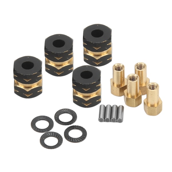 4 ST RC Hjulnav Hex-forlengningsadapter Messing for Axial SCX24 AXI90081 AXI00001 1/24