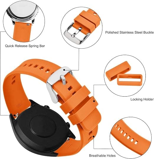 st Urrem 20mm, Quick Release Silikone Urrem til Mænd Kvinder, orange[NX]