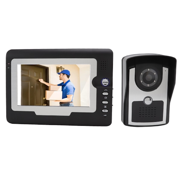 Smart HD Video Intercom dörrklocka Hem Elektronisk intercom dörrklocka med 12 klockor TFT LCD-skärm 100V‑240V US-kontakt