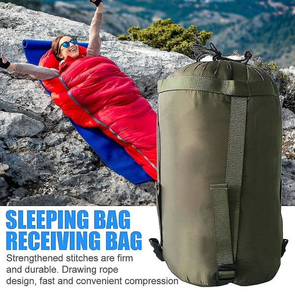 Voksen utendørs camping sovepose Ultralett nylon kompresjonspakker Stuff Sekk Bærbar reise fritid Hengekøye oppbevaringsposer