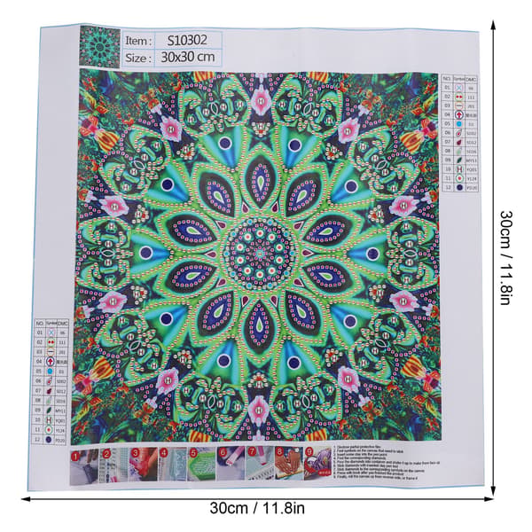【NX】Mandala Blomst 5D Diamantmaleri Kit - DIY Dekor til Stue og Soverom