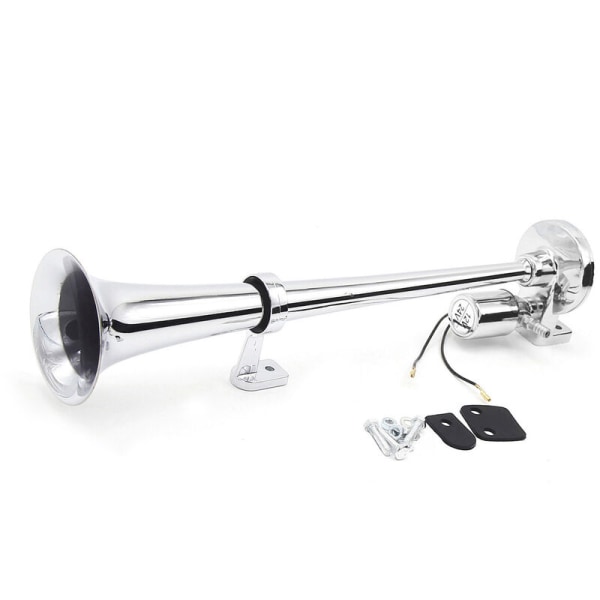 Electric Horn Single Tube Trumpet Chrome Air Horn -kaiutinsarja 150dB 12V/24V Universal juna-automalli: Hopea 18