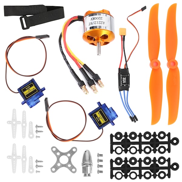 RC Fjernstyret Flyvemaskine 2212 KV2200 Motor 6035 Propeller Servo 30A ESC XT60 Sæt