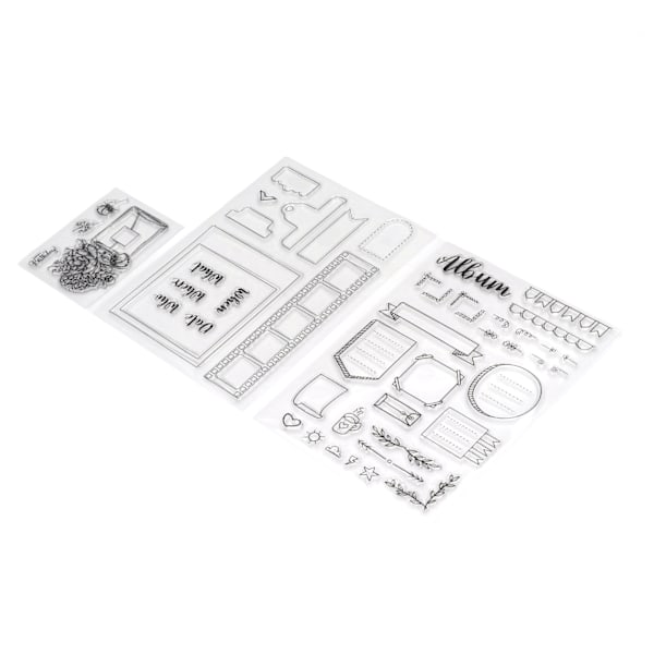 3 stk. klare stempler DIY Interessant Holdbar Gjenbrukbar TPR Materiale Transparent Utseende Preging Scrapbooking Verktøy