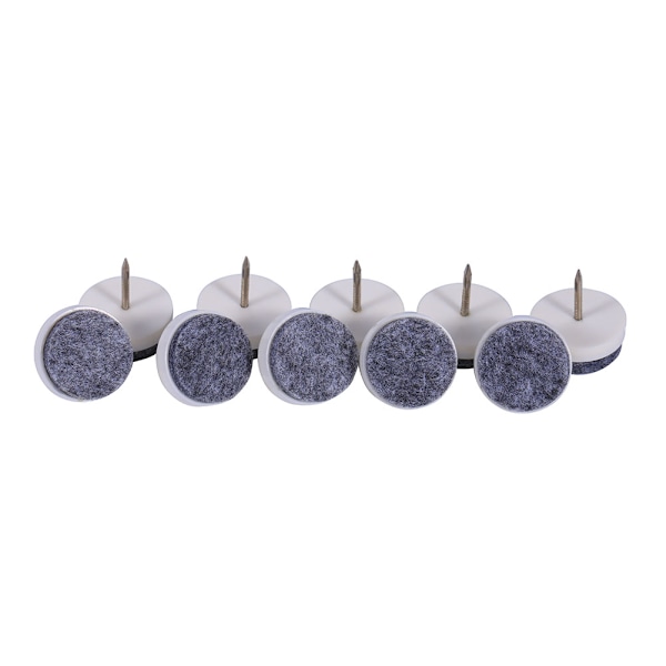 20x Möbel Bord Stol Ben Golv Filtdyna Skid Glide Slide DIY Nagelskydd Vit 24mm