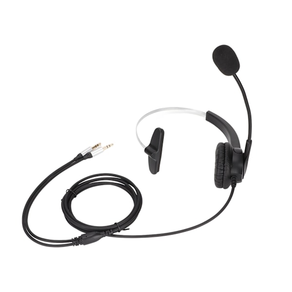 Call Center Headset Mono Støydempende Dobbel 3,5 mm Plugg Datamaskin On Ear-Hodetelefoner for Onlinekurs Call Centers