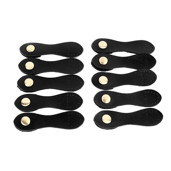 10 set Sy på läder Snap Spänne DIY Hantverk Mjuk äkta läder handväska Flikförslutningar för Craft Bags Svart