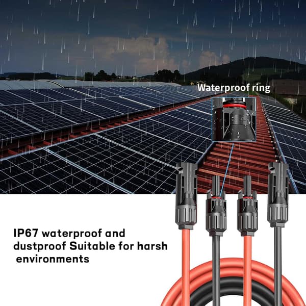 1 m forlængerkabel til solpanel, forlængerkabel til solcellepanel, solcellekabel med hun- og hanstik, adapterkit til solpanel