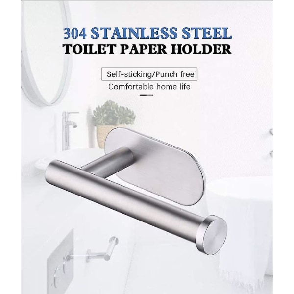 Toalettrullholder Selvklebende -3m Toalettpapirholder Rustfritt stål