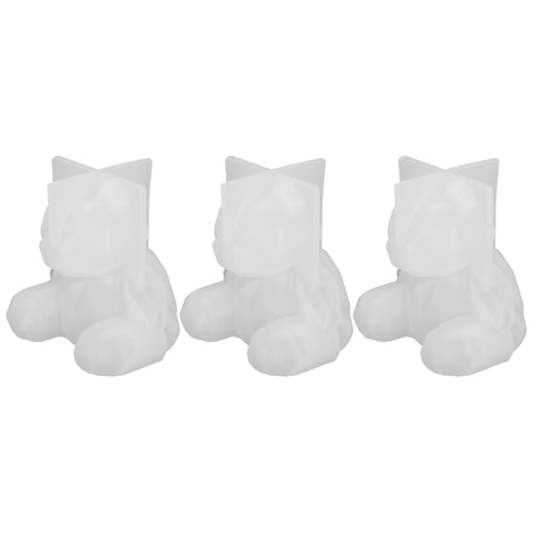 3 stk. Bjørneformet Resin Støbeforme 3D Epoxy Dyr Silikoneform til Dekoration