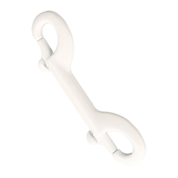 90 mm 316 rustfritt stål dykke dobbelthodet krok Hurtigkobling fjærkroker for dykking BCD Hvit