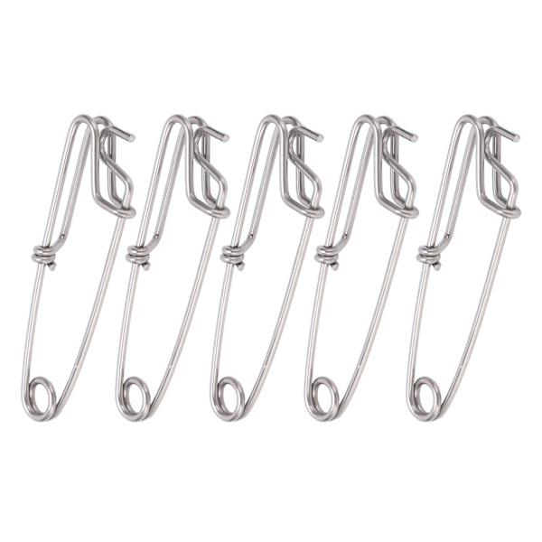 5 stk. Lange Line Clips Snap Swivel Havfiskeri Forbindelser Lukket Øje Hængende Spænde Hurtig Pin Tool 2.6cmx100MM