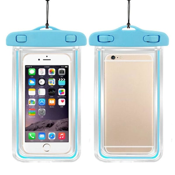 Luminous Glow Waterproof Bag Pack Swimming Dry Cell Mobile blue