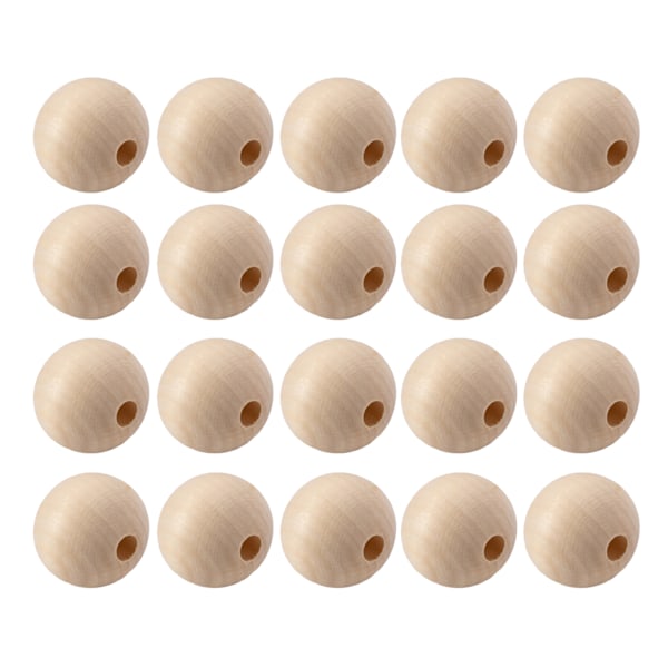 100 stk. Træperler 25 mm Diameter DIY Fremstilling Klassisk Elegant Burlywood Dekorativ Praktisk Håndværk Træ Spacer Perle