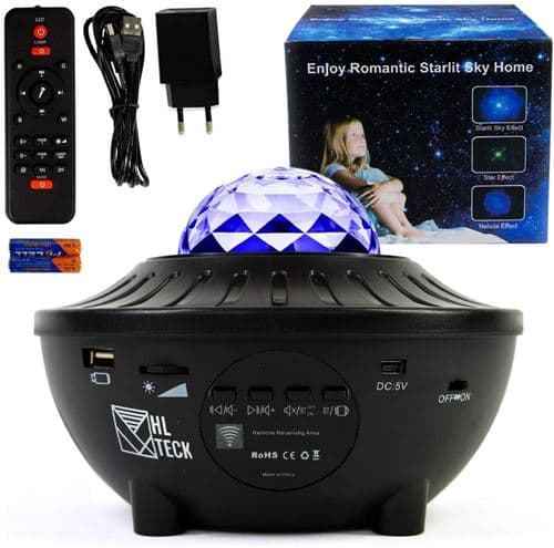 LED Canvas Projektor Dingfly Bluetooth Natlys Roterende 10