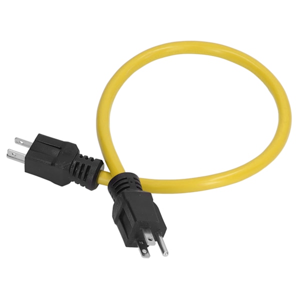 Virtajohdon jatkojohto 12AWG PVC-kumipäällysteinen messinkijohdin 5 15P - 5 15P jatkojohto US-pistoke AC125V 15A Keltainen 64cm/25.2in