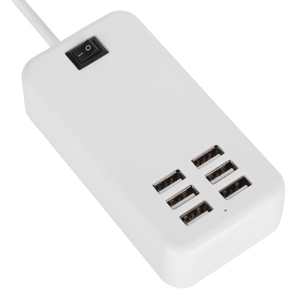 Laderadapter 6 Port 30W USB Skrivebord Hurtigladerstasjon Hub 100‑240VEU Plugg