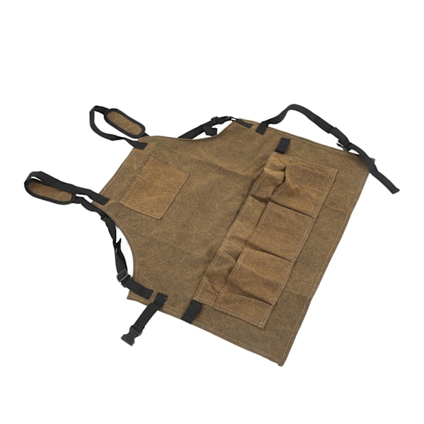 Handla Förkläde Stor Kapacitet Tvättad Canvas Material Vikbart Mud Färg Universal Style Träbearbetningsförkläde för grillning