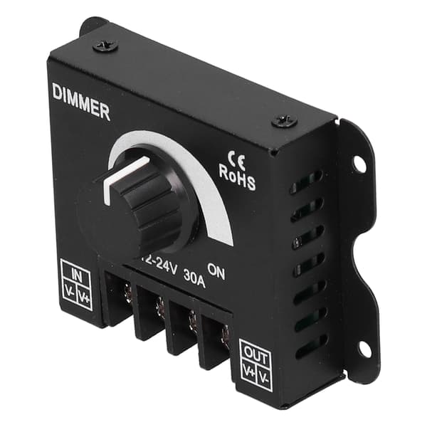 Dimmer LED Monokrom Lysjusteringsknapp Kompatibel med lysstyrkebryterutstyr DC 12-24V 30A