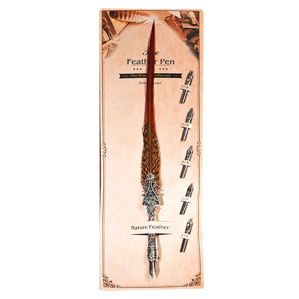 Klassisk vintage fjäder Reservoarpenna Kalligrafi Quill Dip Pen Heminredning Present(02#)