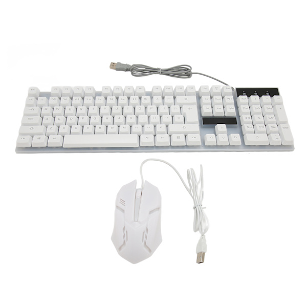 Tangentbord och mus Combo 104 nycklar RGB Bakgrundsbelyst USB Kabelanslutning Tangentbord Mus Set för hemmaspelkontor