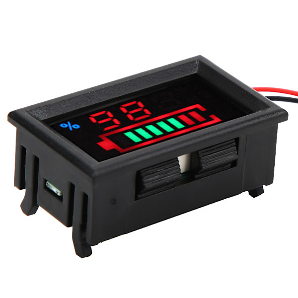 YB27VE elbil digital LED-spennings- og strømmeter Dobbel måler Tester Batterikapasitet Display Spenningsmåler (blybatteri 12V)