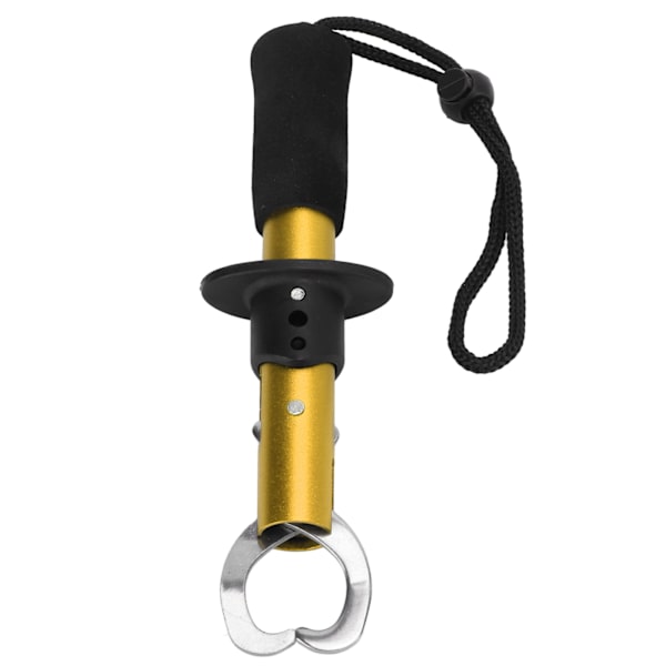 Fish Lip Gripper Rostfritt stål Fish Grip Hållare Fiskeredskap med handledsrem Fiskeredskap Tillbehör Guld