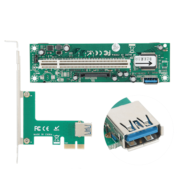 PCIE Express - PCI -sovitin, verkkokorttiohjain, Mini ASM1083, 4-nastainen liitin