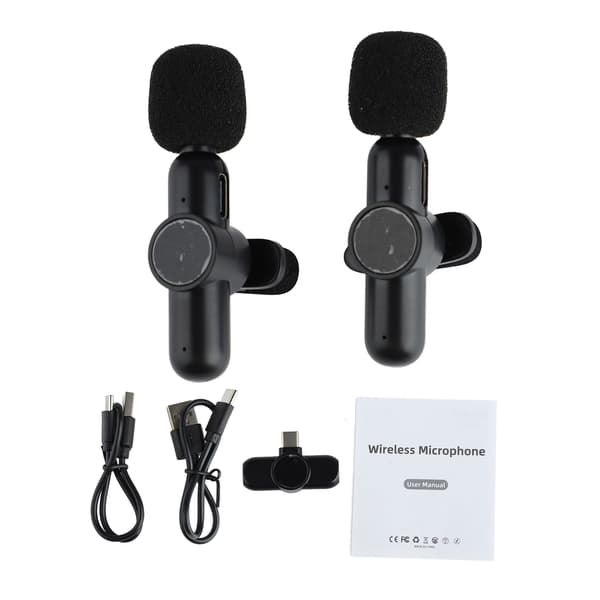【NX】Trådløs Lavalier Reversmikrofon med Type C-modtager 1 til 2 Støjreduktion 2.4G Mini Clip On Mikrofon til Optagelse