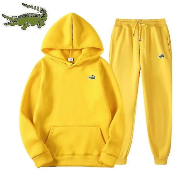 Mode för män Casual träningsoverall Hög kvalitet herrkostym 2-delad luvtröja Sportkläder Sweatshirt Set Man gray XL(175cm 70kg)