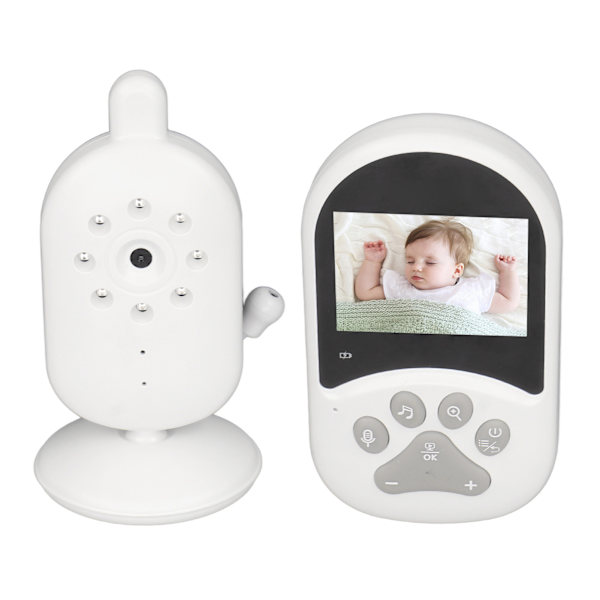 Video Baby Monitor med kamera 2,4 tum 2 Way Voice Intercom Infraröd Night Vision WiFi Baby Monitoring Device 100‑240V EU-kontakt