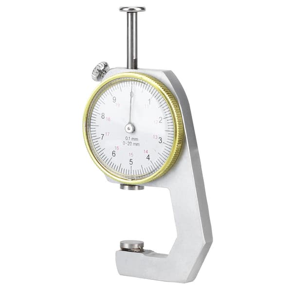 【NX】Tjockleksmätare Silver Bärbar Noggrann mätning Smycken Läderbrädeutrustning 0-20 mm