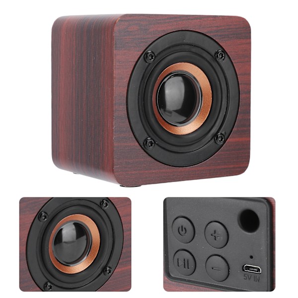 Bluetooth Mini Högtalare Portabel Trä Trådlös Högtalare Ljudsystem 3W Utomhushögtalare Säng Trä
