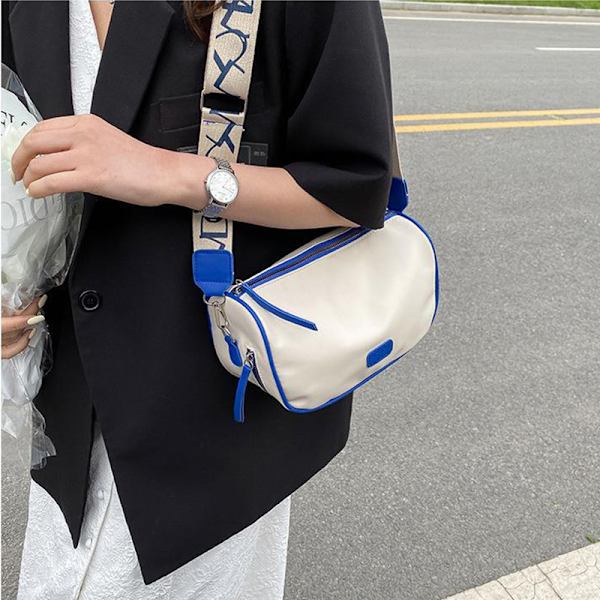 Kvinder One Shoulder Messenger Bag Moderigtig Enkel Ren Farve Taske Dame Casual Tasker Blå