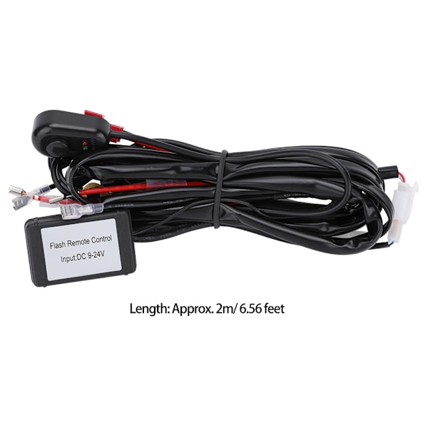 2 m 2-in-1 LED-johtosarja Kaukosäädin Salama Strobe Valopalkin kytkin Rele Sulakesarja