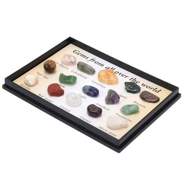 15 sorters kristall ädelstenar prydnad Färgglad Feng Shui Meditationsdekoration för samlare